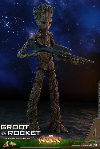 Фигурки Грута и Ракеты — Hot Toys Avengers Infinity War 1/6 Groot Rocket