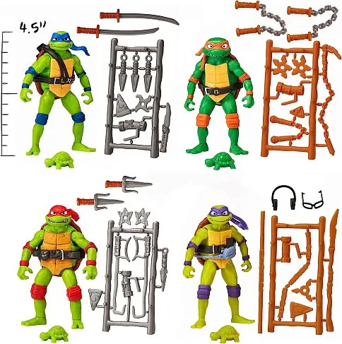 Фигурки Черепашки-Ниндзя Погром мутантов — TMNT Mutant Mayhem Basic Figure Turtle 4-Pack BD