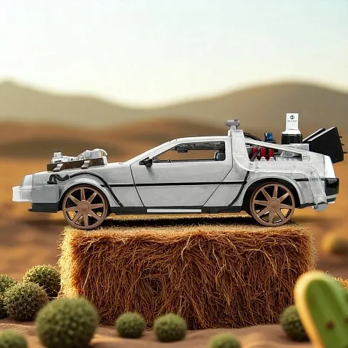 Модель ДеЛориан — Back to the Future 3 1982 DeLorean w Railroad Wheels 1/24 Limited Edition