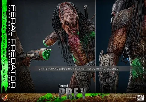 Фигурка Хищник Feral Predator Battle Damaged Version — Hot Toys TMS173 Prey 1/6