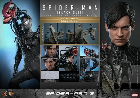 Фигурка Spider-Man Black Suit — Hot Toys MMS727 Spider-Man 3 1/6 Deluxe