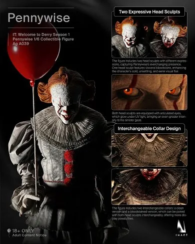 Фигурка Пеннивайз — Inart AgA039 Welcome to Derry Pennywise 1/6 Figure