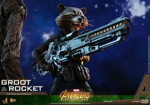Фигурки Грута и Ракеты — Hot Toys Avengers Infinity War 1/6 Groot Rocket