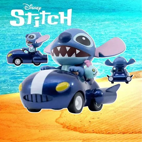 Фигурка Stitch Pull-back Car — Yume Toys Zoom Hero Lilo & Stitch Синяя машина
