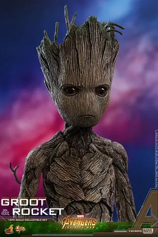 Фигурки Грута и Ракеты — Hot Toys Avengers Infinity War 1/6 Groot Rocket