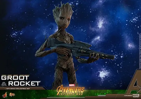 Фигурки Грута и Ракеты — Hot Toys Avengers Infinity War 1/6 Groot Rocket
