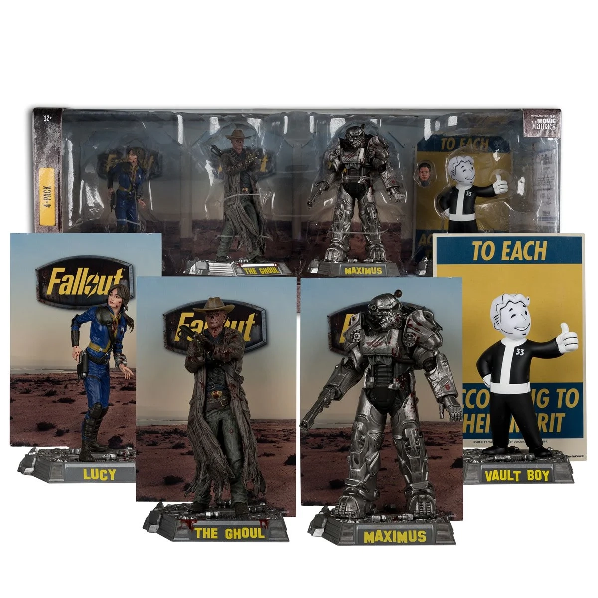 Фигурка Fallout Lucy Maximus The Ghoul and Vault Boy — McFarlane Toys Movie Maniacs Posed Figure 4-Pack