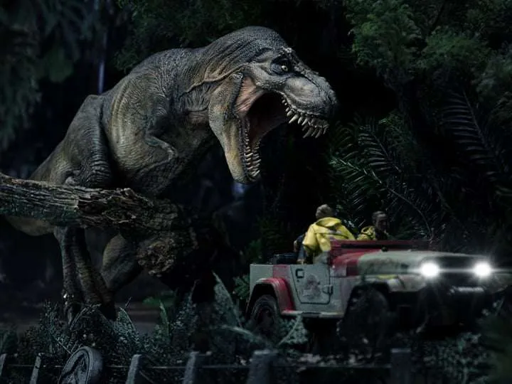купить Фигурка Jurassic park demi art t-rex attacks 1:20 statue 1.jpg