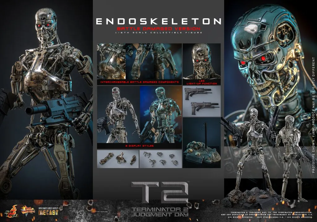 купить Фигурка Эндоскелет — Hot Toys Terminator 2 Endoskeleton Battle Damaged Version 1:6 Figure 20.jpg