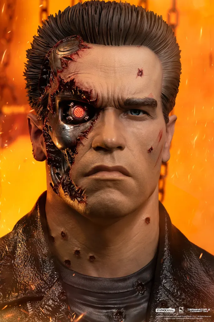 купить PureArts Terminator 2 T-800 Model 101 Battle Damaged 1:1 Scale Art Mask 5.jpg