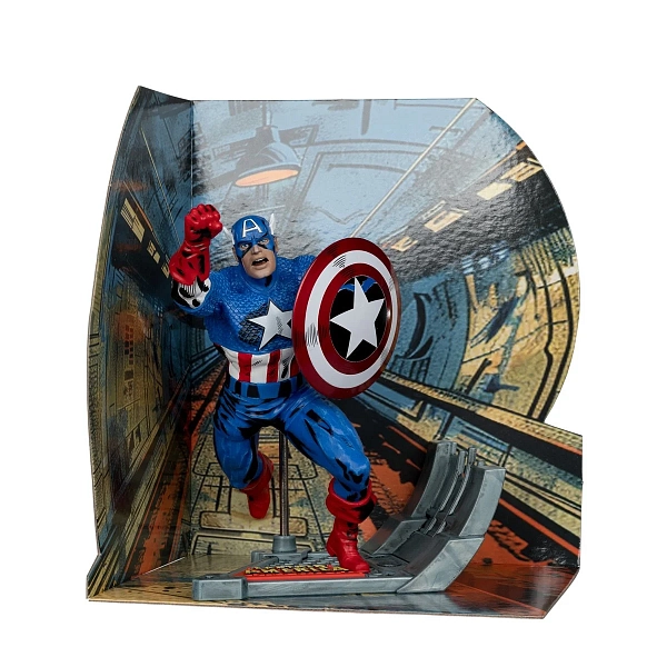 Фигурка Captain America 100 — McFarlane Toys 1/10 Posed Figure w Scene