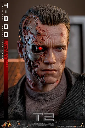 Фигурка Terminator 2 DX46 — Hot Toys Battle Damaged T-800V2 1/6