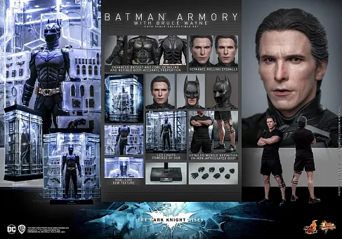 Фигурка Hot Toys MMS702 Dark Knight Rises - Batman Armory w Bruce Wayne Set 1/6