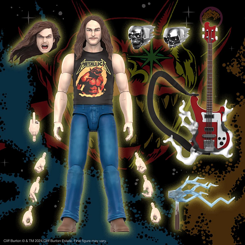 Фигурка Cliff Burton Superhero Poster — Super7 Metallica Ultimates Figure
