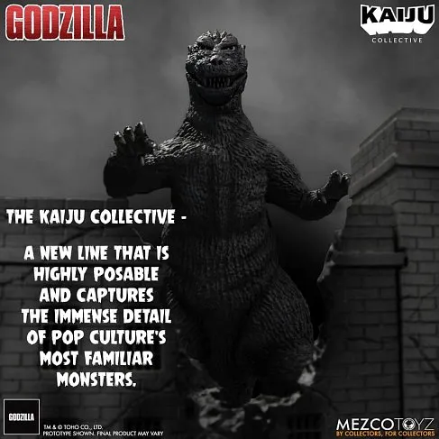 Фигурка Godzilla 1954 Black White Edition — Mezco Kaiju Collective